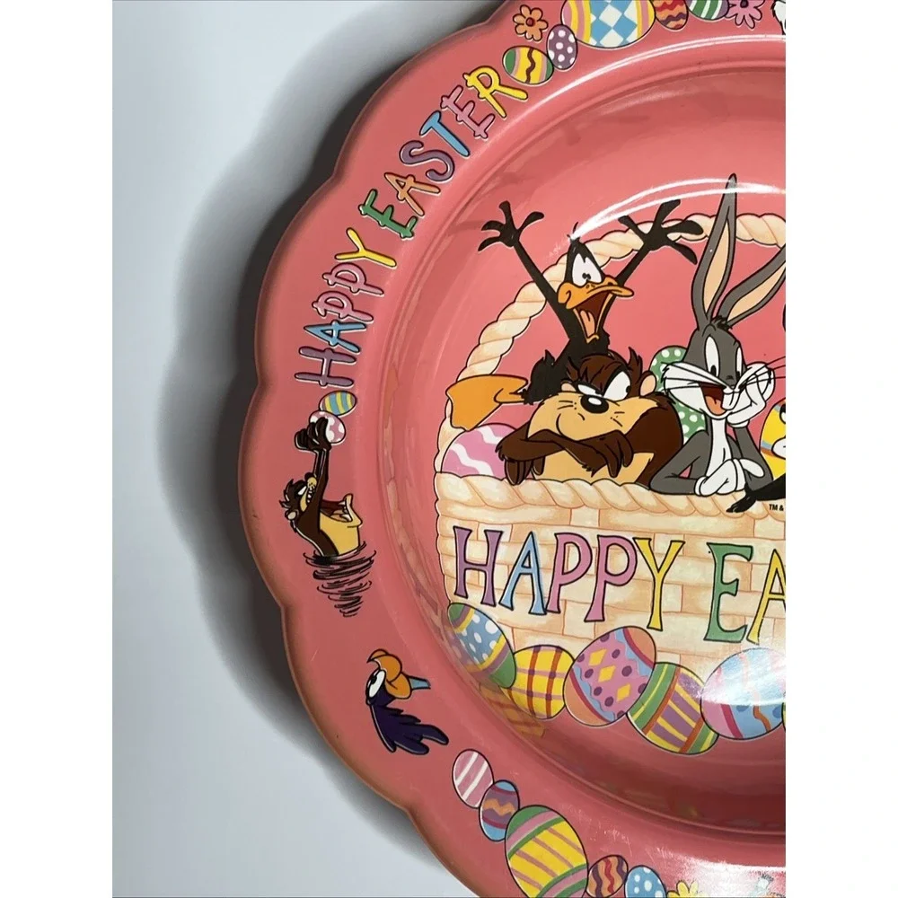 Vintage 1996 Looney Tunes Warner Brothers Happy Easter Plastic Candy Bowl Dish